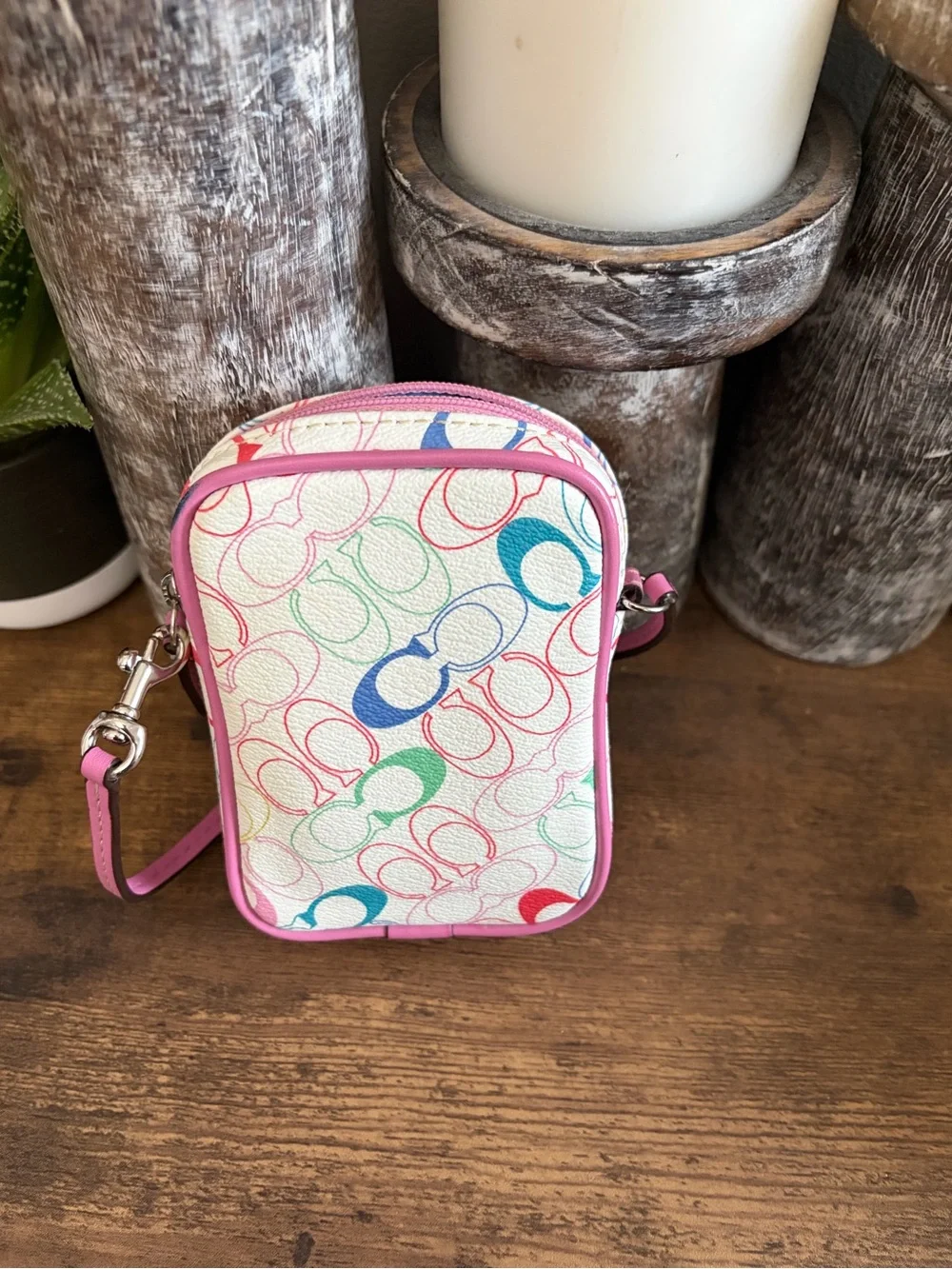 Coach Floral Print Pink Trim digital camera Pouch - Picture 4 of 6